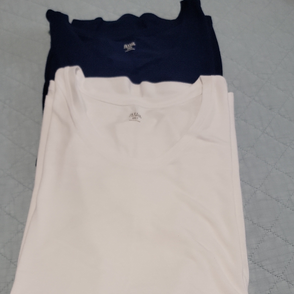 ANNA Womens Tshirt Navy & White Sz XXL Pk Of 2